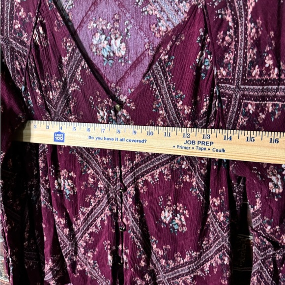 Jolt Sz XL Boho Maroon Top - Picture 4 of 6